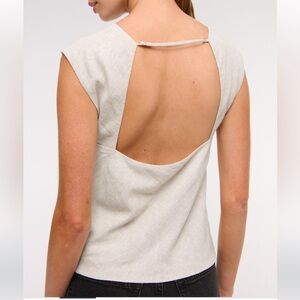 NWT A&F linen blend top
